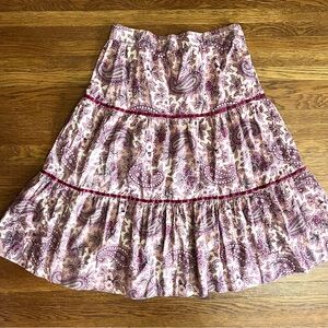 Tiered prairie skirt S cottagecore pink coquette modest feminine